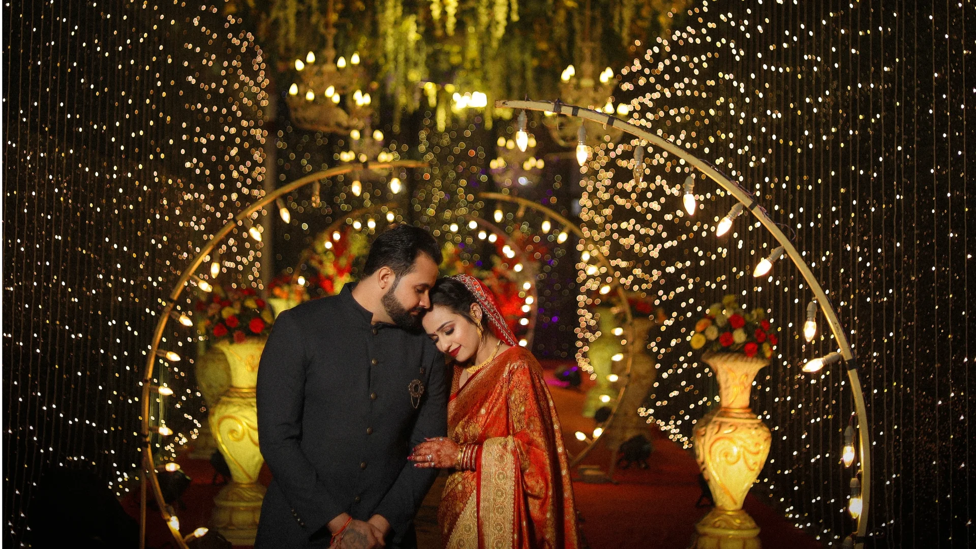 Romantic night wedding couple portrait by Indo Frames